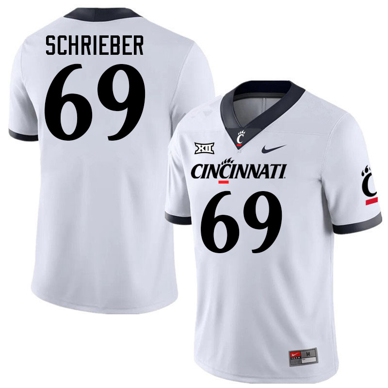 Cincinnati Bearcats #69 JP Schrieber College Football Jerseys Stitched-White